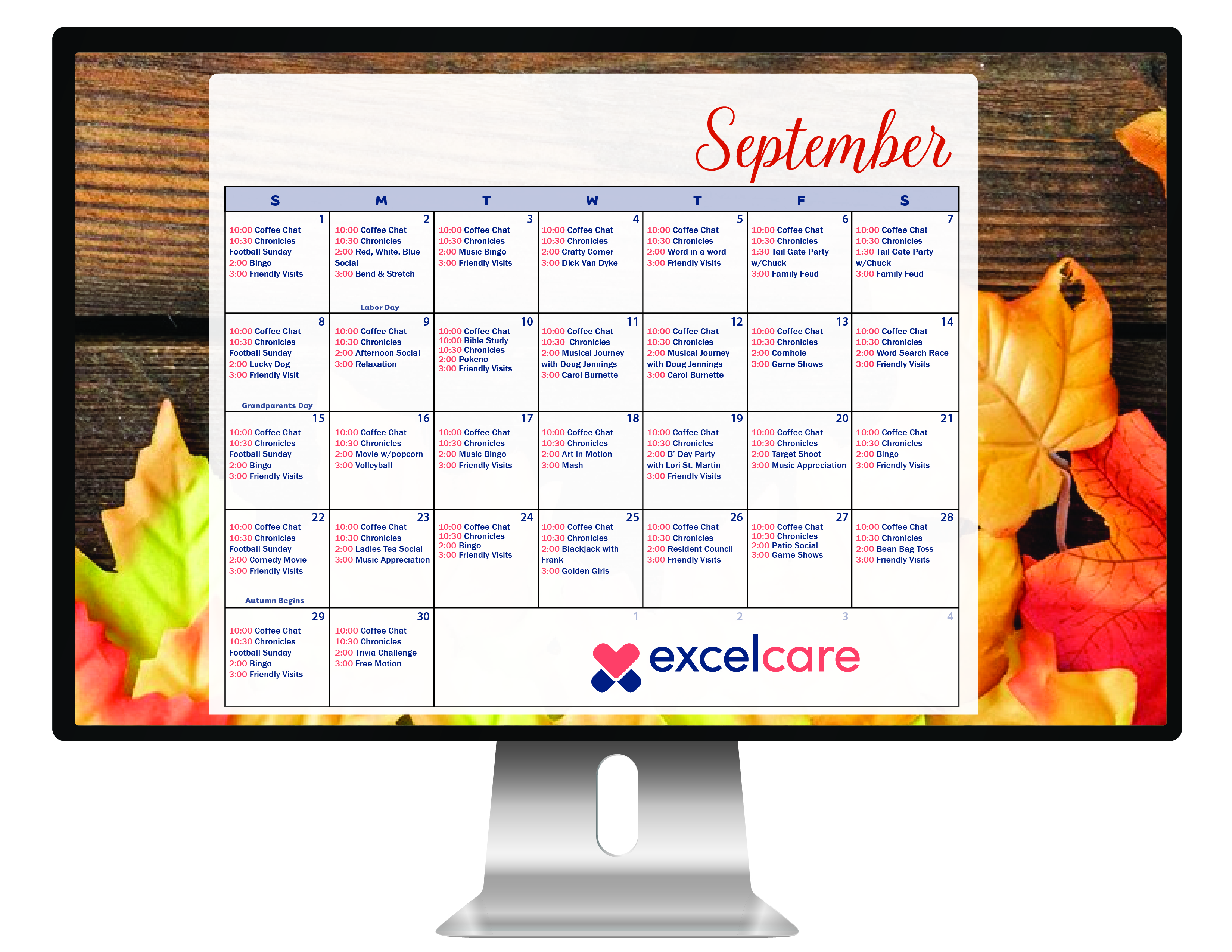 Excelcare Egg Harbor Calendar